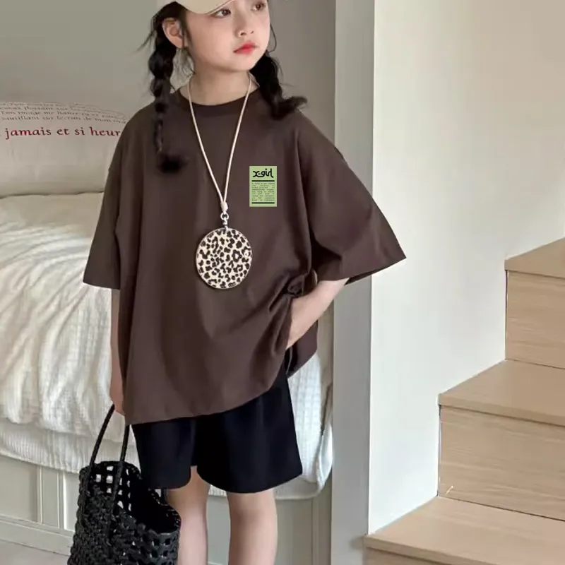 【90-160cm】リラックス感ある 大人気 プリント カジュアル 快適 女の子 半袖 Ｔシャツ
