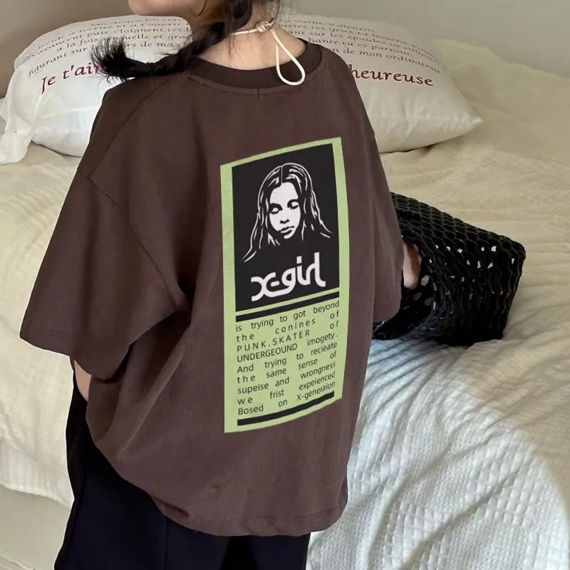 【90-160cm】リラックス感ある 大人気 プリント カジュアル 快適 女の子 半袖 Ｔシャツ
