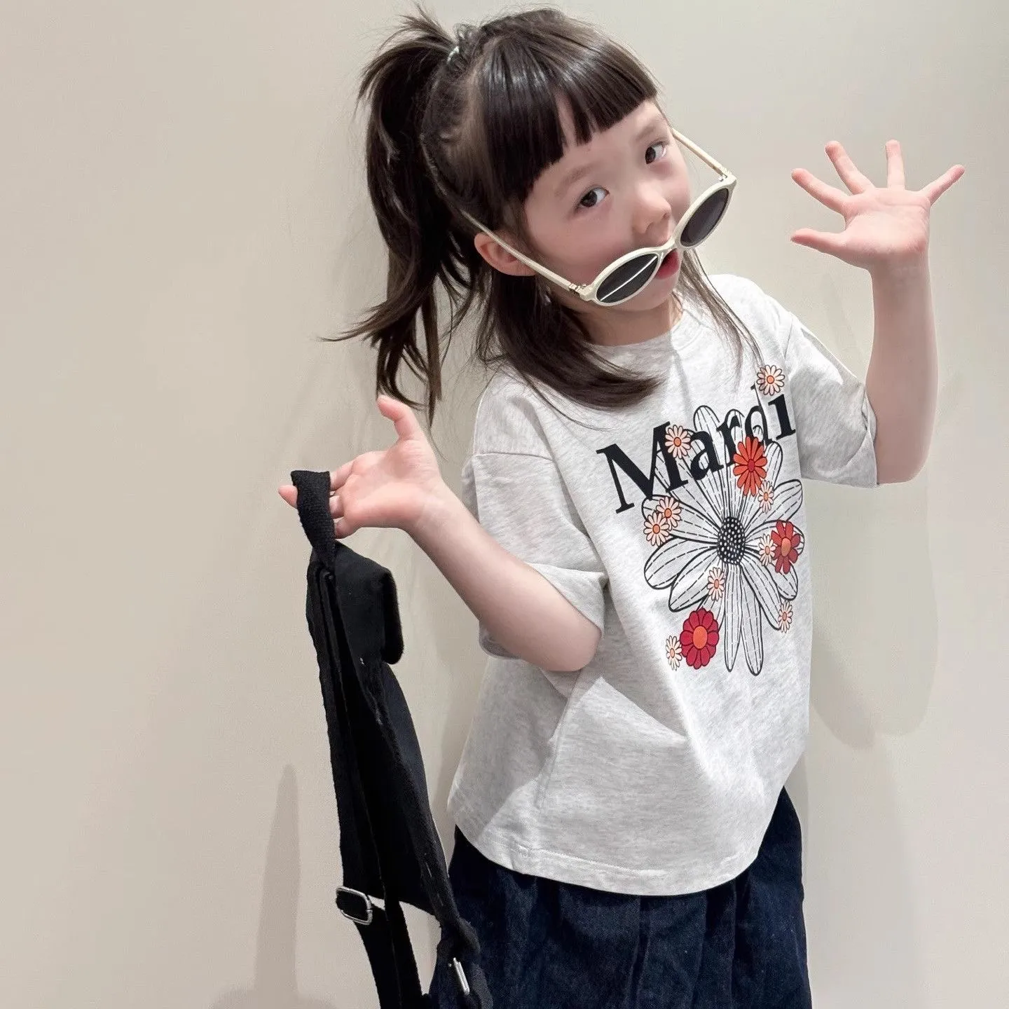 【90-160cm+親サイズ】人気爆発中 売れ筋 おしゃれ カジュアル 定番 花柄 半袖 Ｔシャツ