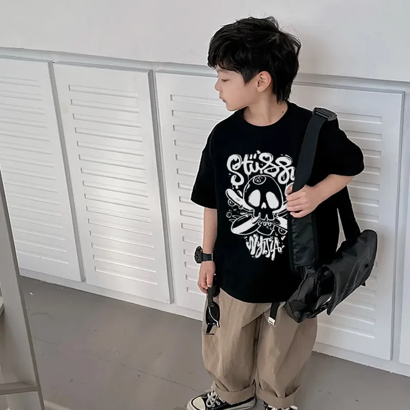 【90-160cm】絶対カッコイイ トレンド  ファッション  着心地良い 男の子  半袖 Ｔシャツ