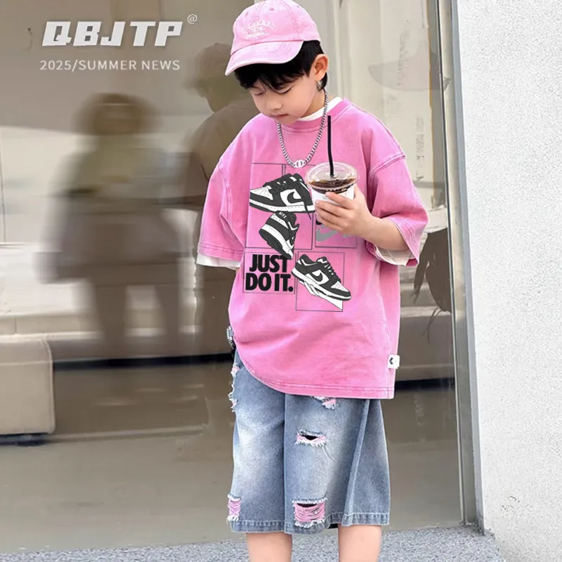 【90-160cm】 見逃し厳禁 ファッション 合わせやすい  着心地良い 男の子  半袖 Ｔシャツ