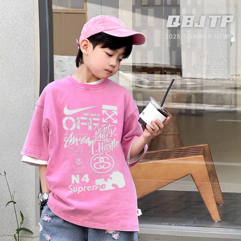 【90-160cm】 気質満点 カッコイイ 快適  着心地良い 男の子  半袖 Ｔシャツ