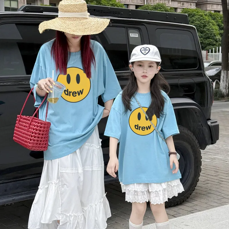 【100-150cm+親サイズ】トレンド感満載 大人気 可愛い カジュアル ゆったり 親子ペア 半袖 Ｔシャツ