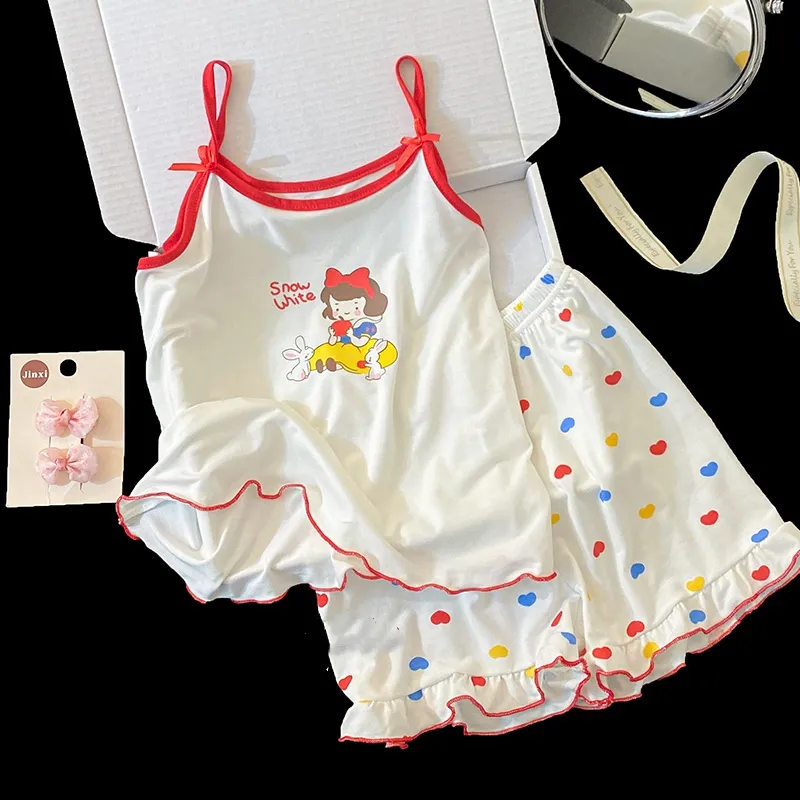【100-170cm】二点セット 好感度100％  かわいさ満点 涼しく快適 ルームウェイ タンクトップ+ショートパンツ セットアップ