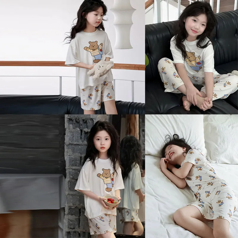 【100-160cm】絶対見逃さないで かわいさ満点 カートゥーン 着心地抜群 女の子 ルームウェイ