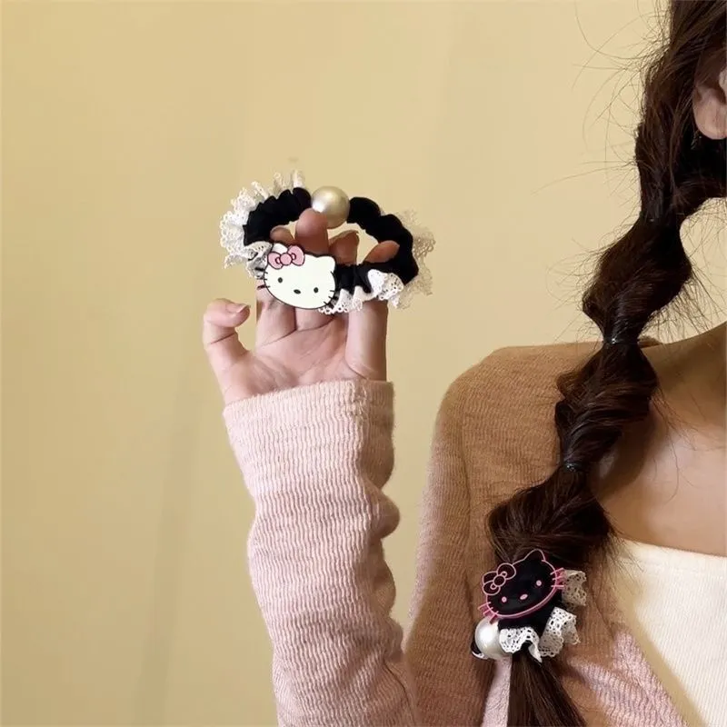 二点セット SNS映えコーデに かわいさ満点 滑り止め付き 伸縮性あり ヘアアクセサリー ヘアゴム