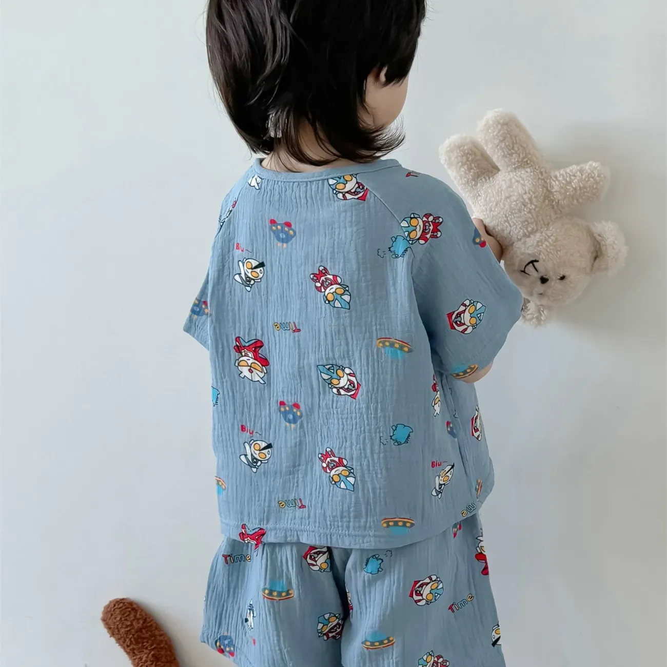 【90-140cm】ポップな柄入り やさしい色合い 柔らかな肌触り  ゼットアップ ルームウェア