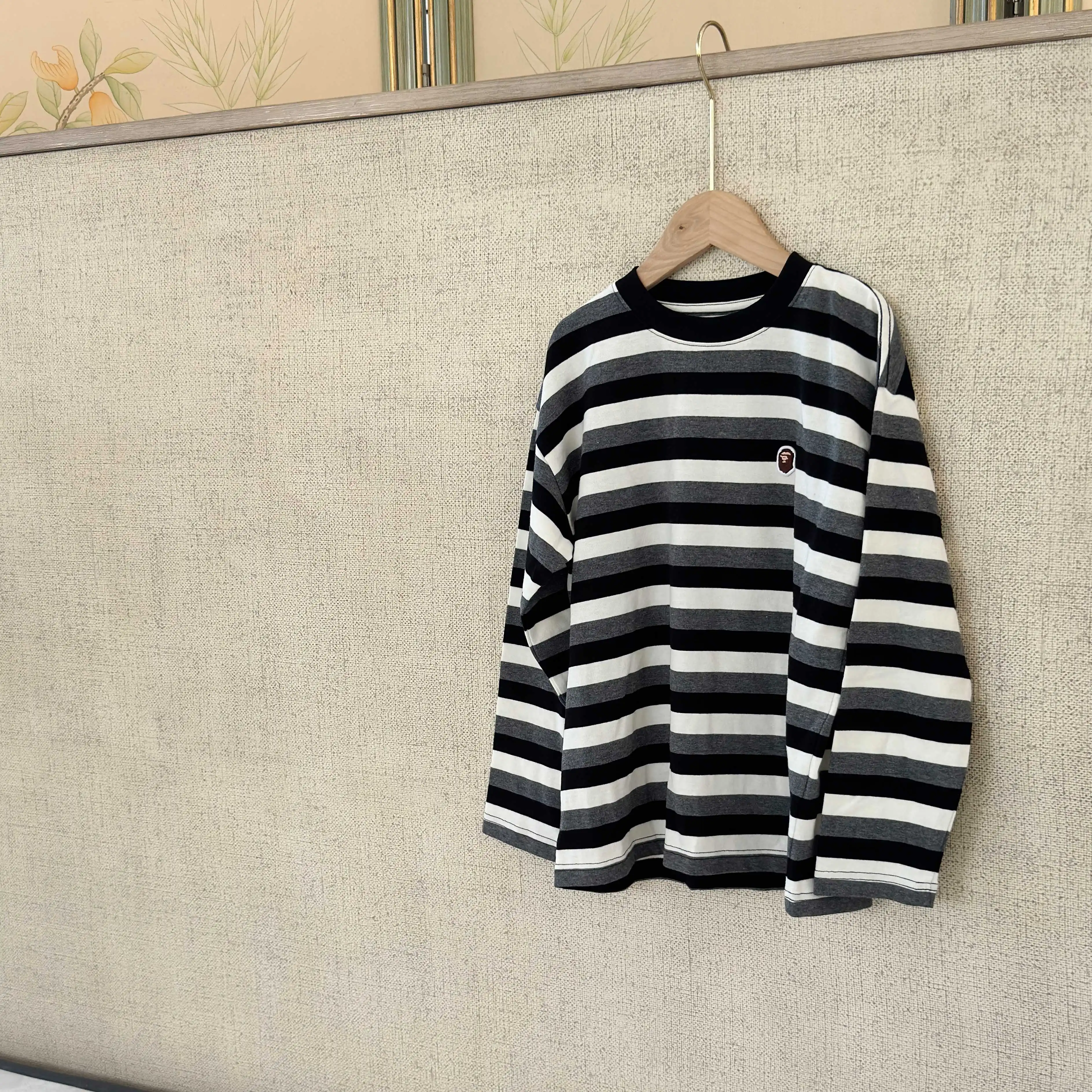 【120-160cm】これを逃す手はない トレンド  カジュアル ボーダー柄 長袖 Ｔシャツ