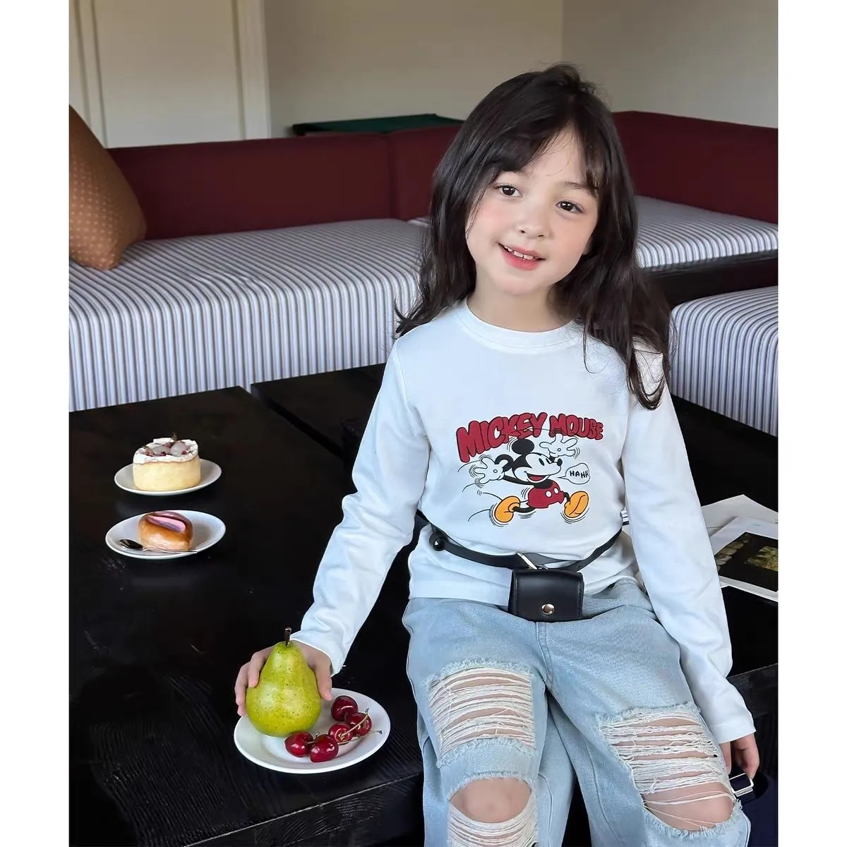 【90-160cm】毎日着たくなる 大活躍 可愛い 合わせやすい 女の子 長袖 Ｔシャツ