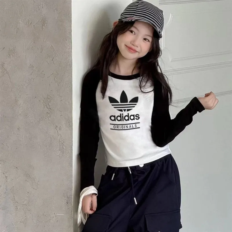 【110-170cm】毎日着たくなる 新作 カジュアル 合わせやすい  女の子  長袖 Ｔシャツ