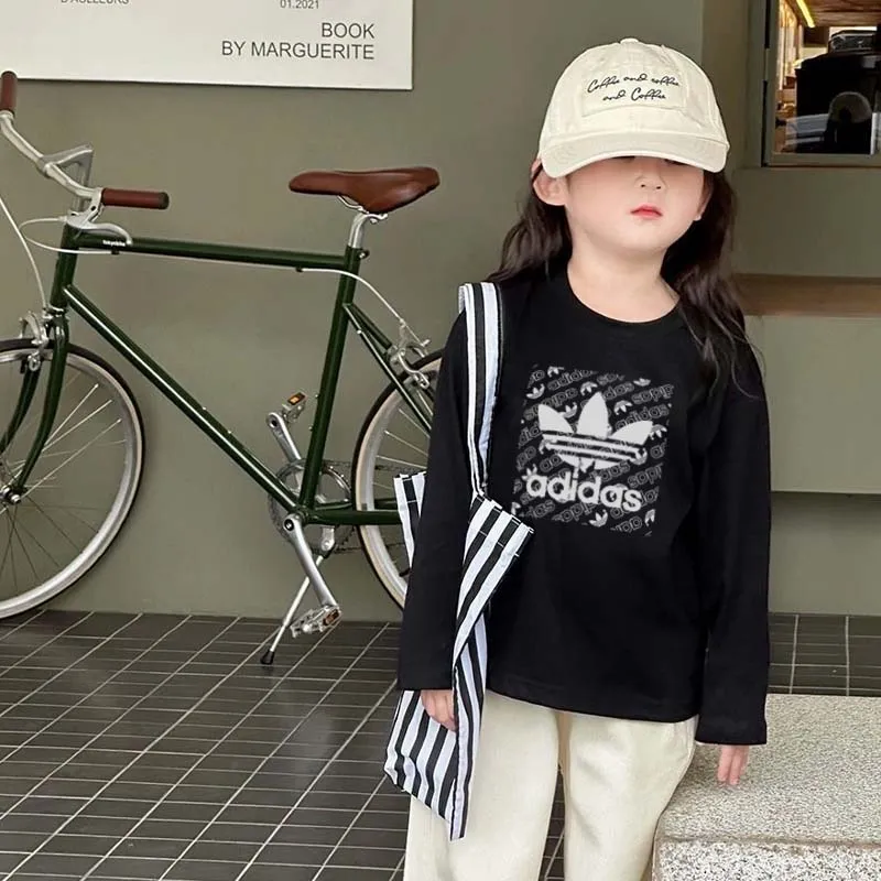 【90-160cm】SNS映えコーデに 好感度UP カジュアル シンプル 長袖 Ｔシャツ