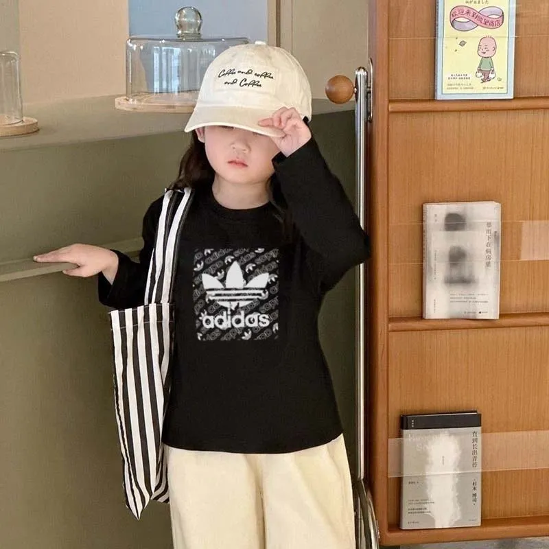 【90-160cm】SNS映えコーデに 好感度UP カジュアル シンプル 長袖 Ｔシャツ