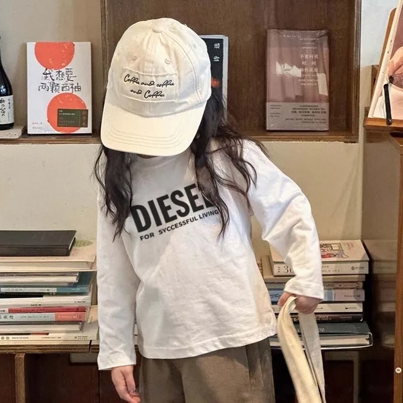 【90-160cm】お気に入り おしゃれ アルファベット 女の子 長袖 Ｔシャツ